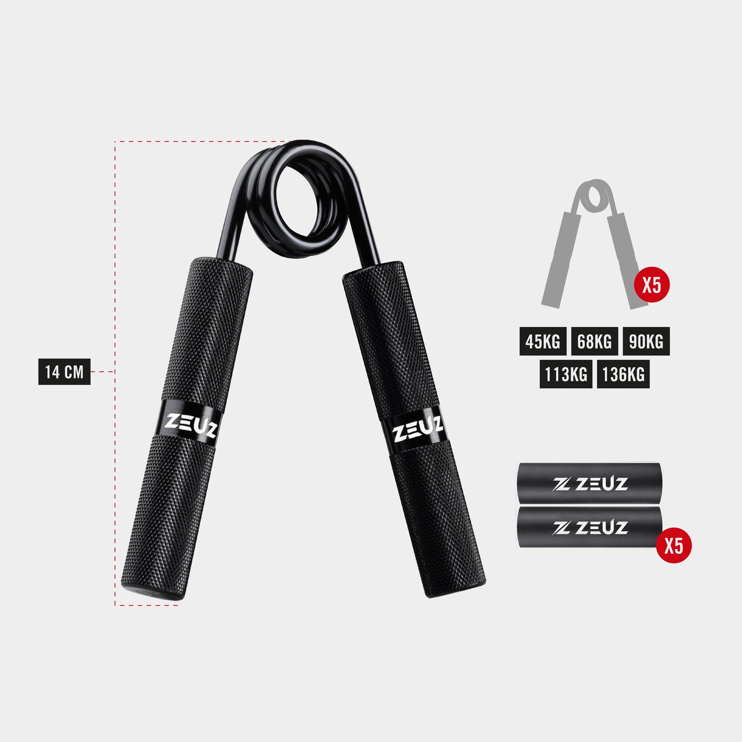 Handtrainer Set - 5-delig - Metaal