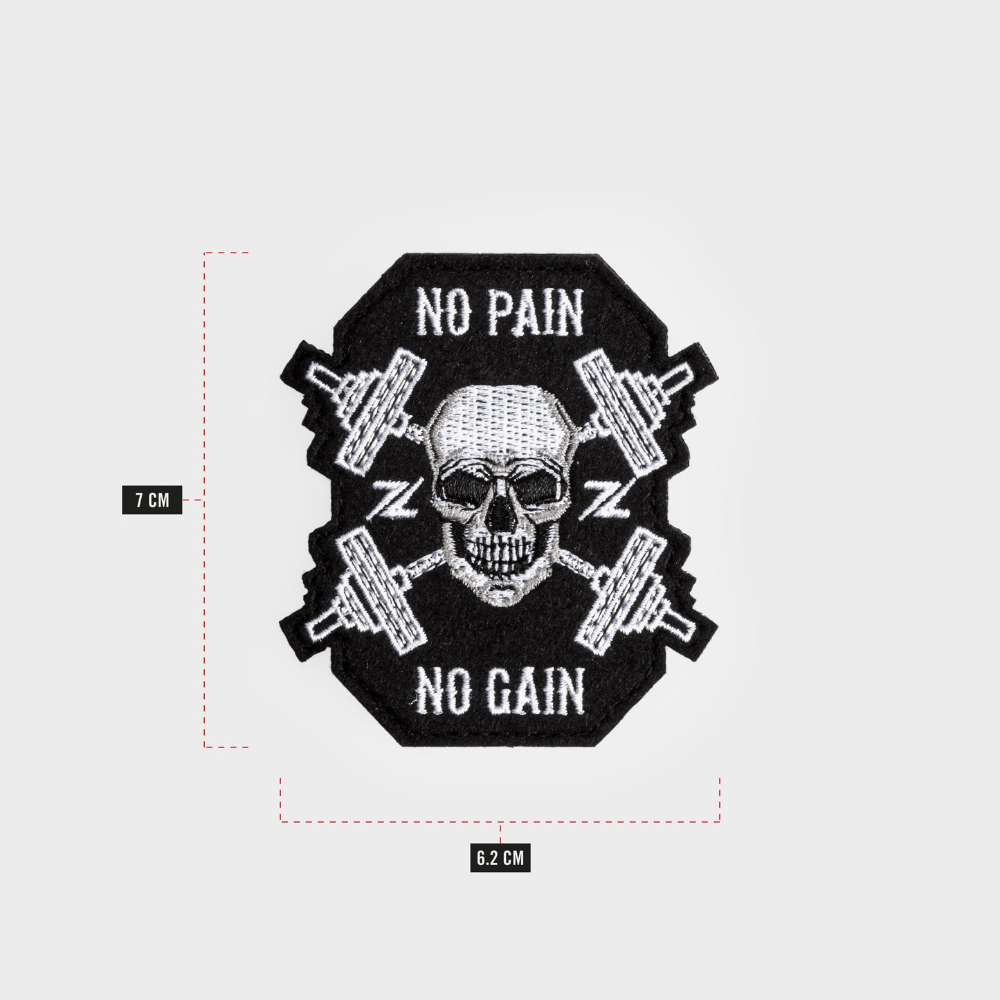No Pain No Gain Skull Patch